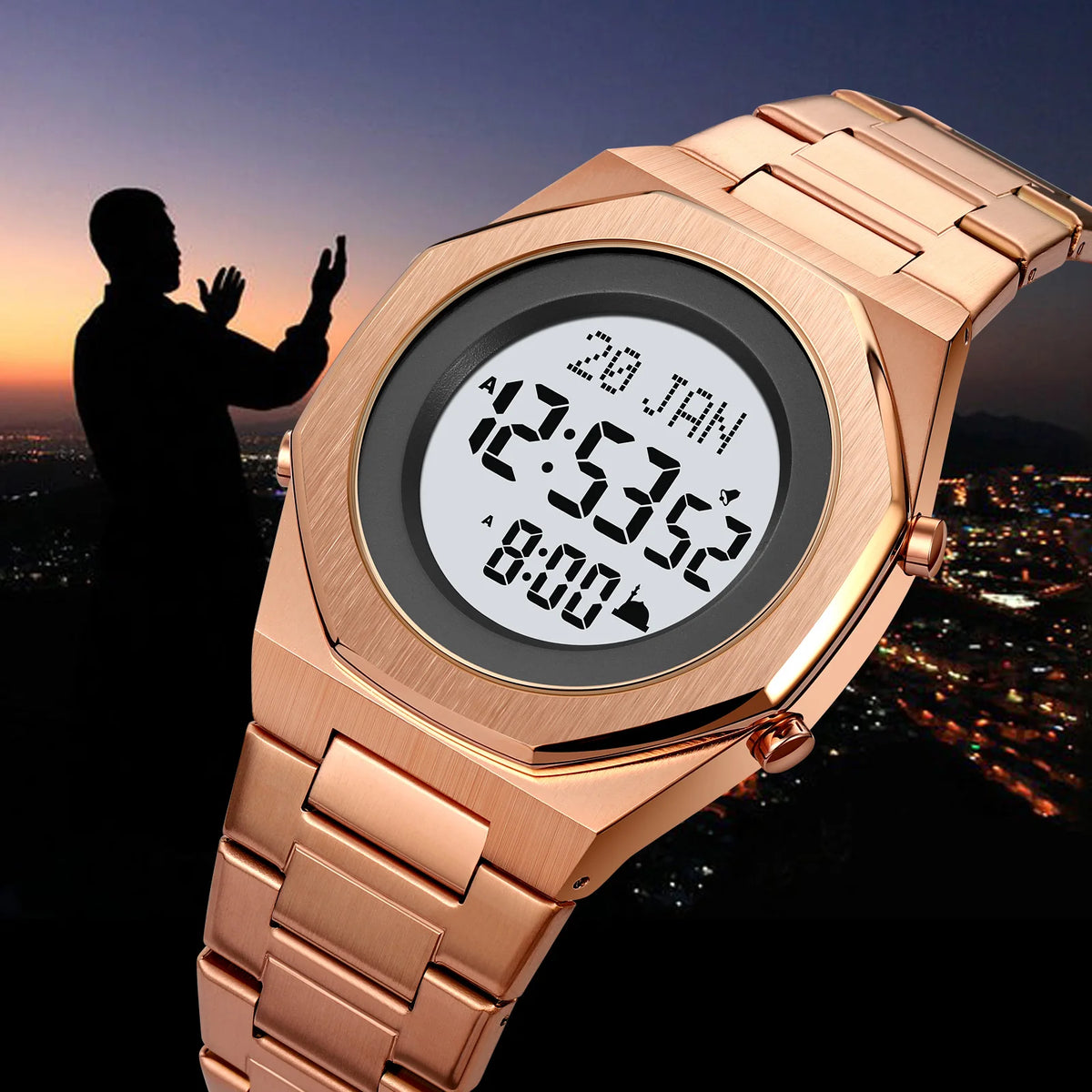 Islamic Watch - SKMEI 2069 Prayer Time & Qibla Compass Men's Wristwatch