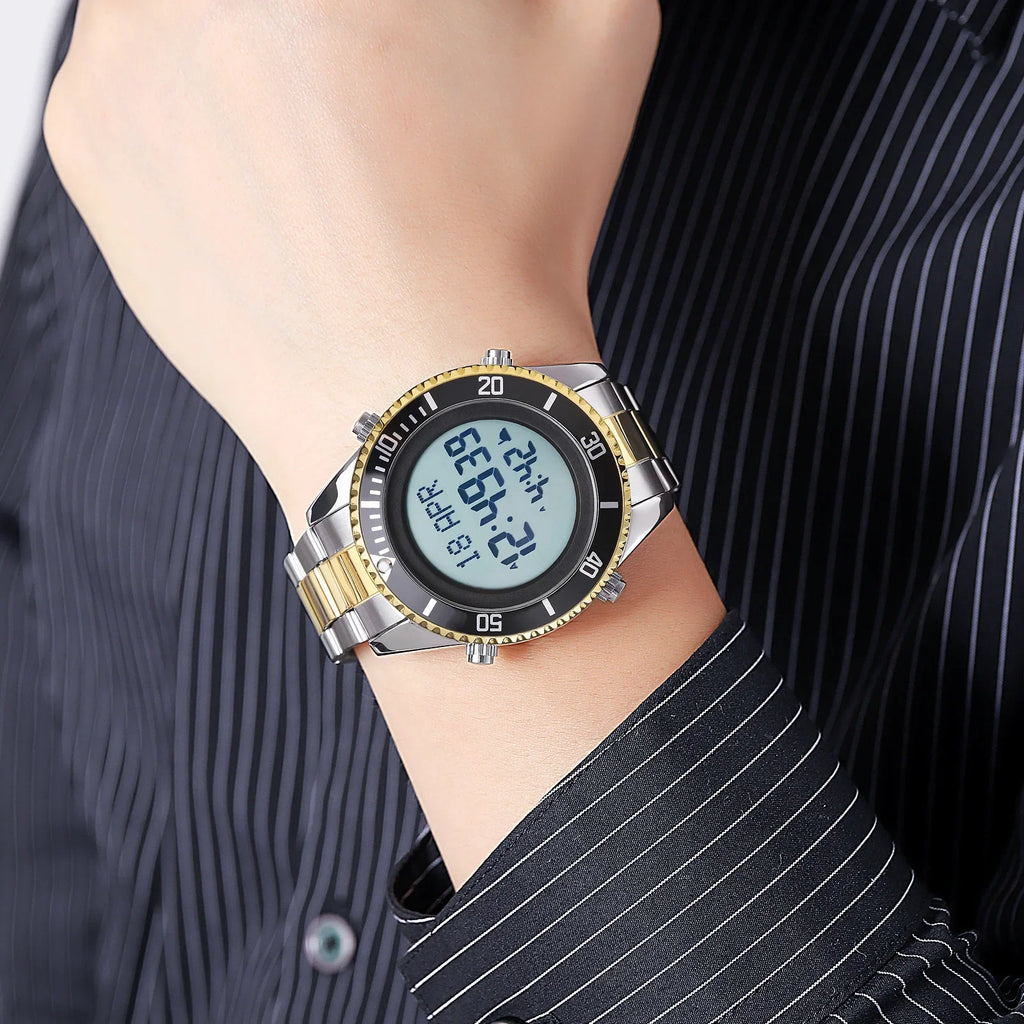 Islamic Watch: SKMEI 2141 Stainless Steel Digital Wristwatch