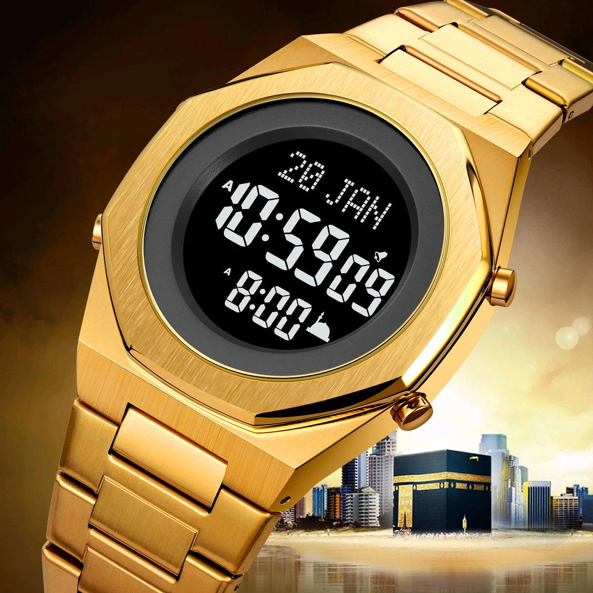 Islamic Watch - SKMEI 2069 Prayer Time & Qibla Compass Men's Wristwatch