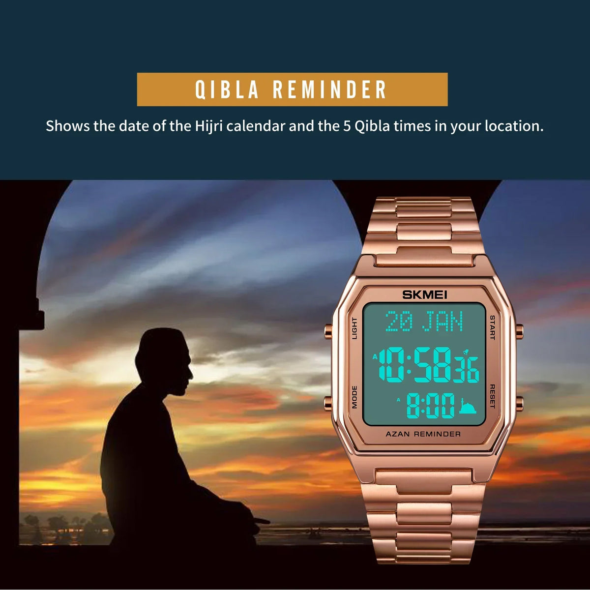 Islamic Watch - SKMEI 1763 Sport Waterproof Digital Wristwatch for Men