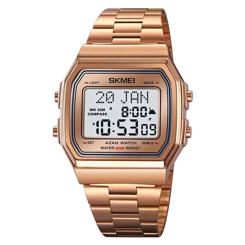 Islamic Watch: SKMEI 2113 Mens Prayer Azan Compass Alarm Wristwatch
