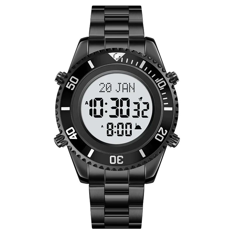 Islamic Watch: SKMEI 2141 Stainless Steel Digital Wristwatch