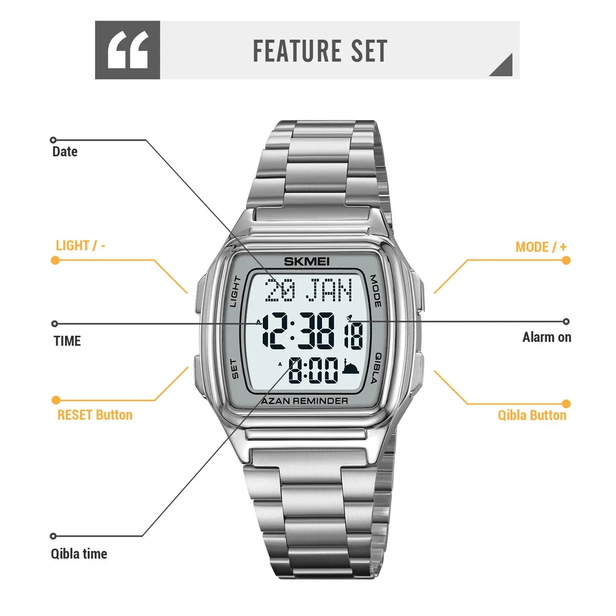 Islamic Watch - SKMEI 2240 Time Reminder Wristwatch for All