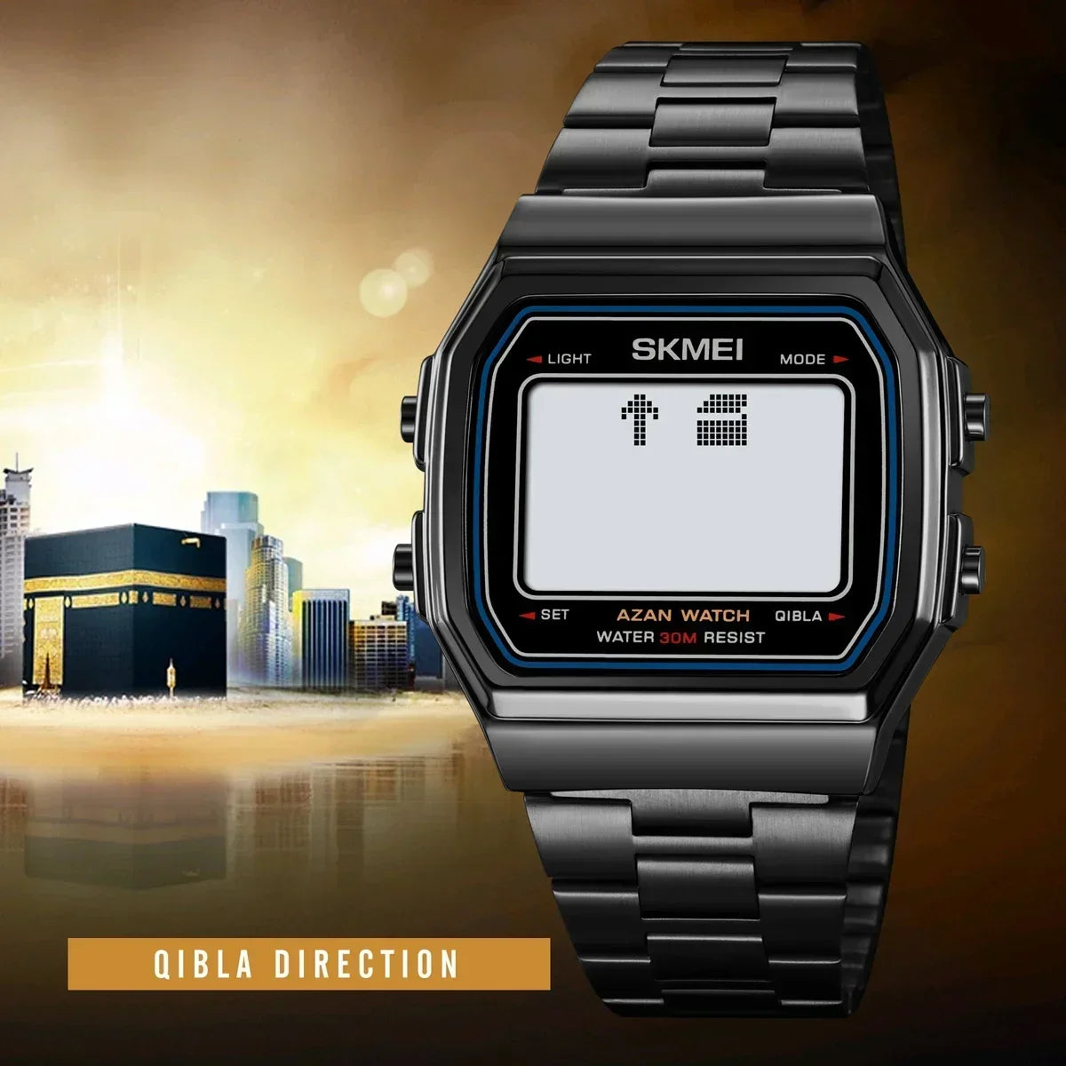 Islamic Watch: SKMEI 2113 Mens Prayer Azan Compass Alarm Wristwatch