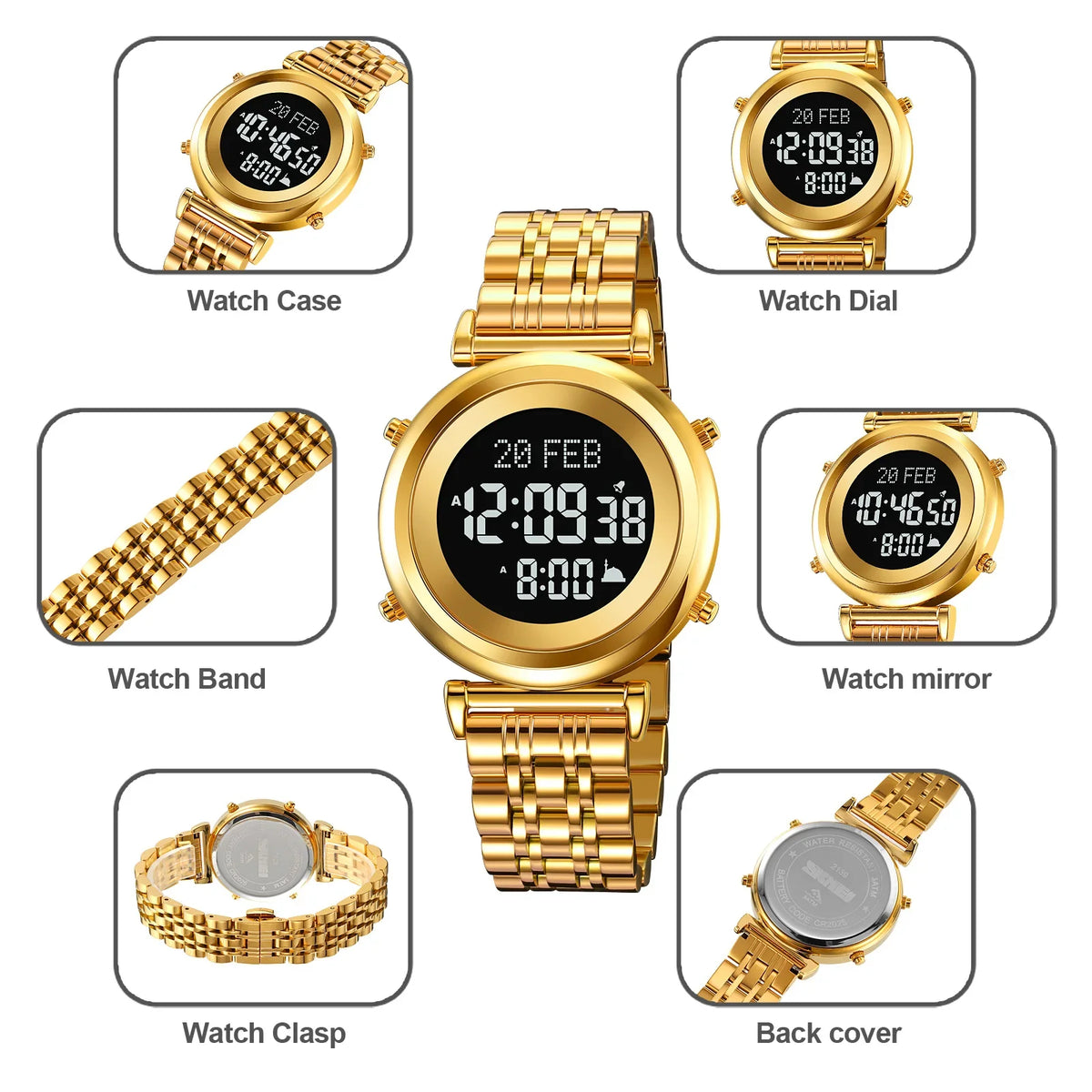 Islamic Watch - SKMEI 2139 Muslim Azan Digital Watch with Qibla Compass