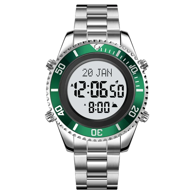 Islamic Watch: SKMEI 2141 Stainless Steel Digital Wristwatch